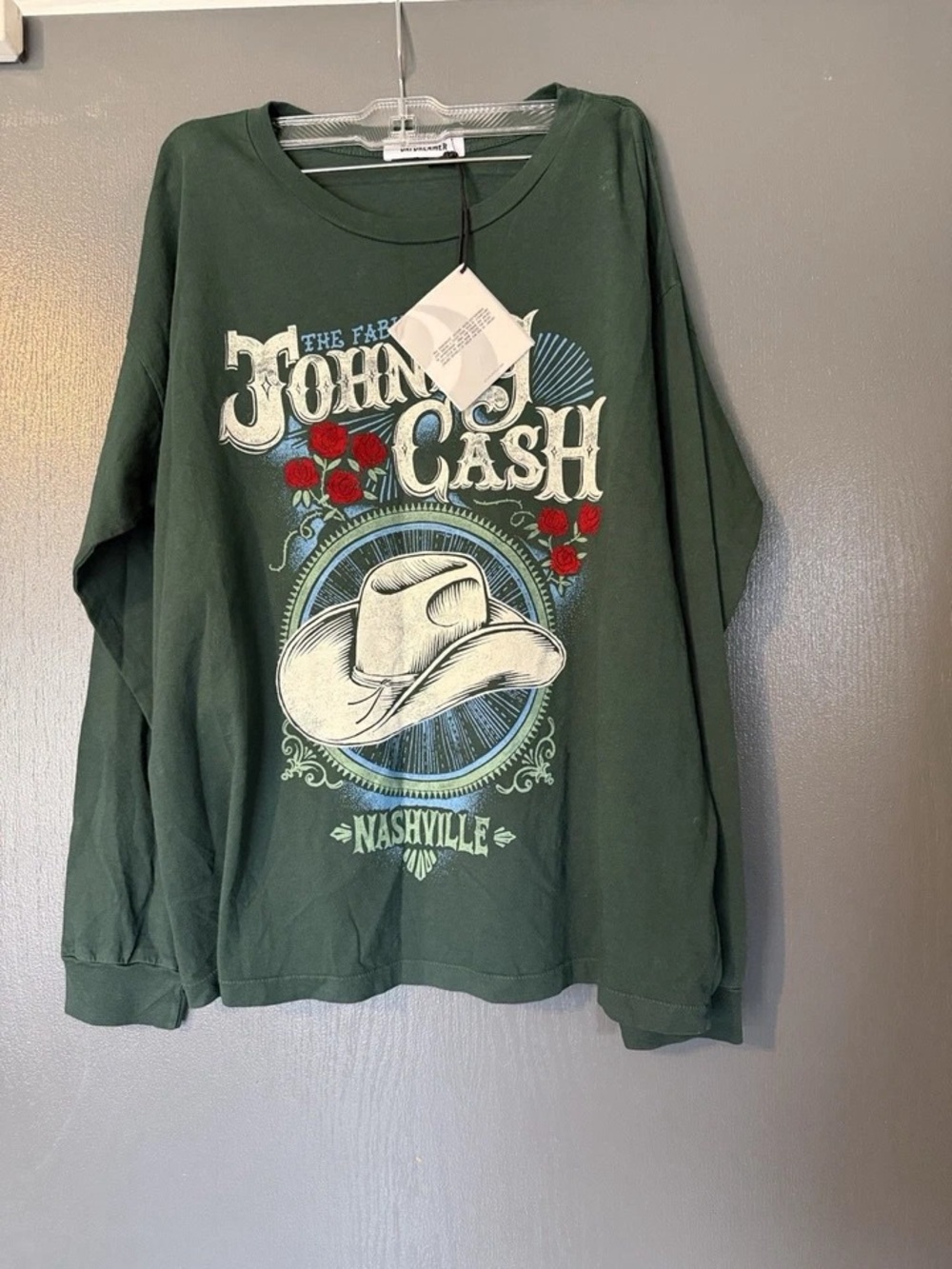 Daydreamer Forest Green John Cash Graphic Crewneck Sweater